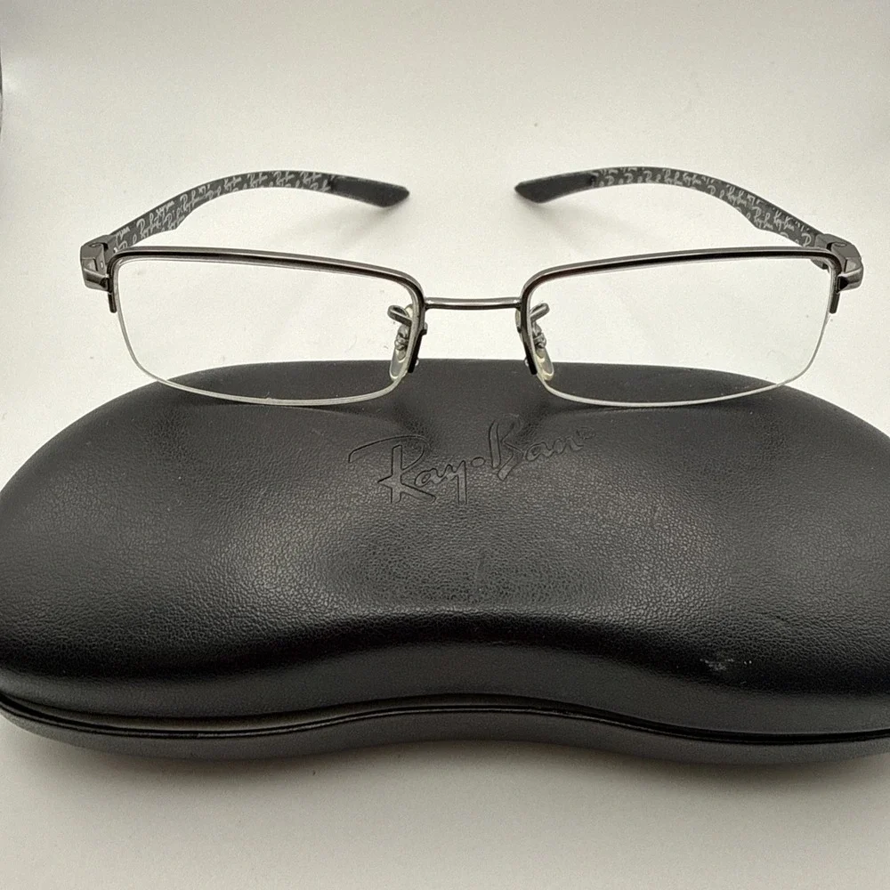 RayBan RB8407 2709 SilverCarbonFiber HalfRim Eyeglass Frames Only 52-17 140/Case